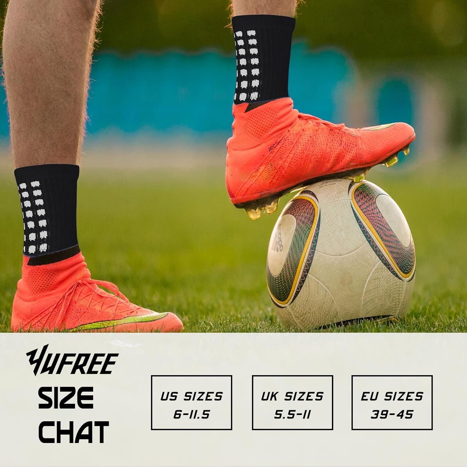 4 Pairs Mens Grip Soccer Socks Non Slip Grippy Women Socks for Football Basketball Sports