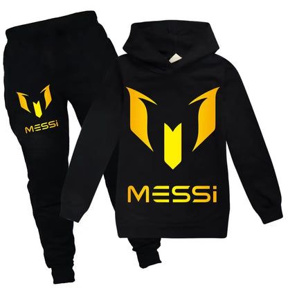 2024 New Argentine Football Superstar Messi Children Hoodie + Pants 2Pcs Sets Kids Boys Girls Spring Autumn Fashion Tracksuits
