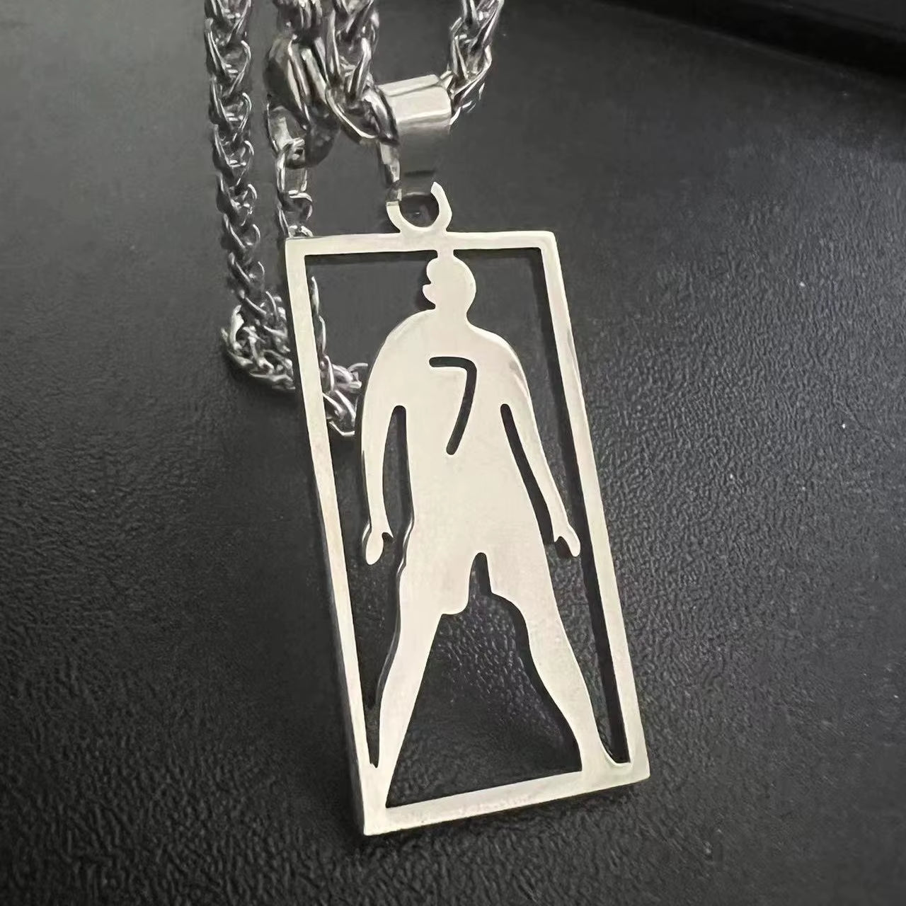 Cristiano Ronaldo Stainless Steel Pendant Necklace for Men Chain Accessories Jewelry Football Soccer Star Gift