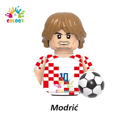 Kids Toys Football Stars Building Blocks Sport Player Bailey Messi Ronaldo Mini Action Figures Toys for Kids Christmas Gifts