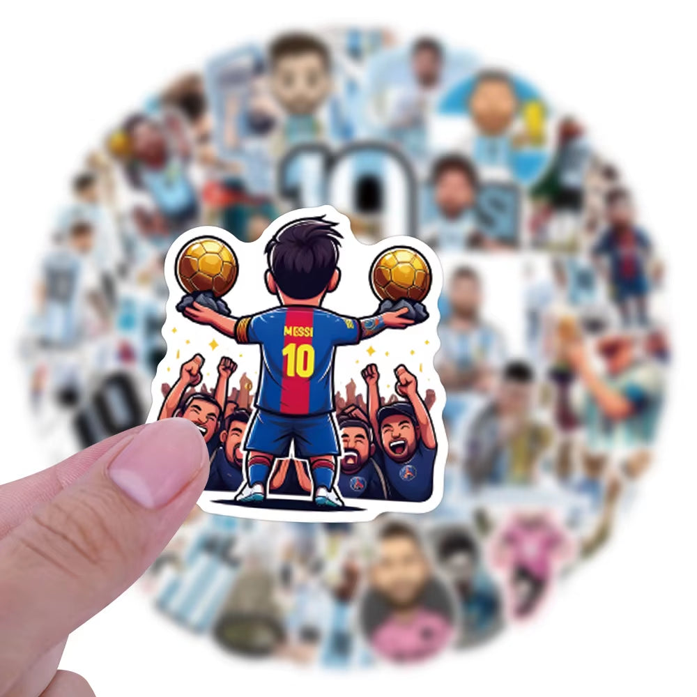 50Pcs Lionel Messi Stickers Messi DIY Stickers Scrapbooking Phone Luggage Skateboard Waterproof Decals