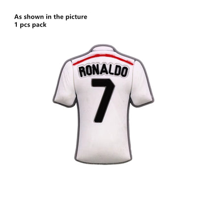 1 Pcs Original Soccer Jersey PVC Shoe Charms Designer Sandals Upper Decorations Accessories Football Clothes Shapes Clogs Buckle