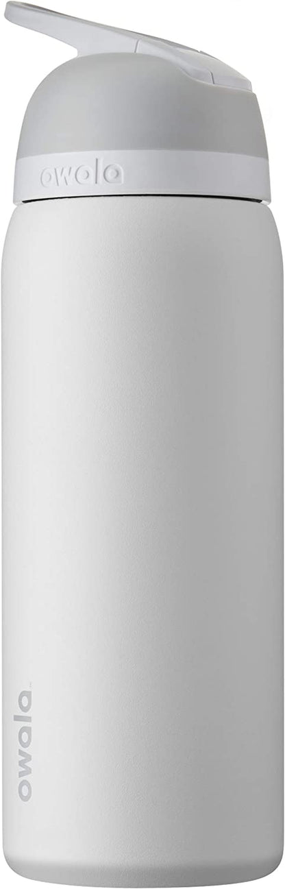 Flip Insulated Stainless Steel Water Bottle with Straw, Bpa-Free Sports Water Bottle, Great for Travel, 32 Oz, Shy Marshmallow