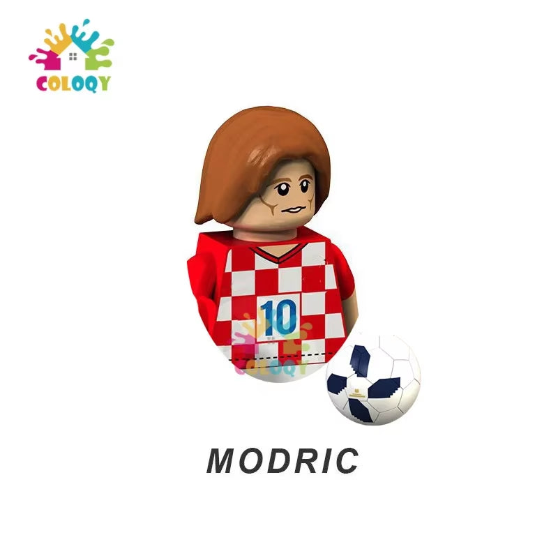 Kids Toys Football Stars Building Blocks Sport Player Bailey Messi Ronaldo Mini Action Figures Toys for Kids Christmas Gifts