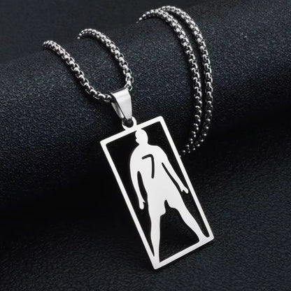 Cristiano Ronaldo Stainless Steel Pendant Necklace for Men Chain Accessories Jewelry Football Soccer Star Gift