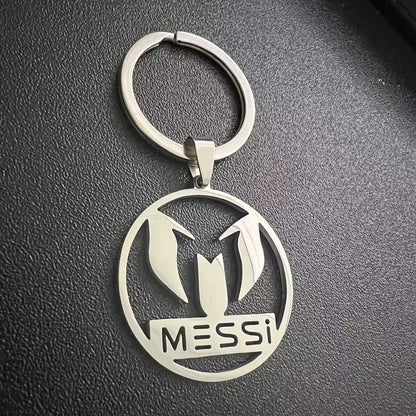 Lionel Messi Stainless Steel Key Chain for Football Fan Soccer Star Keychain Men Boy Gift