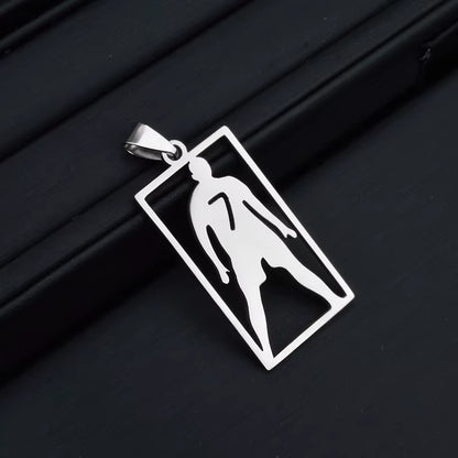 Cristiano Ronaldo Stainless Steel Pendant Necklace for Men Chain Accessories Jewelry Football Soccer Star Gift