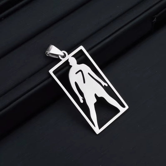 Cristiano Ronaldo Stainless Steel Pendant Necklace for Men Chain Accessories Jewelry Football Soccer Star Gift
