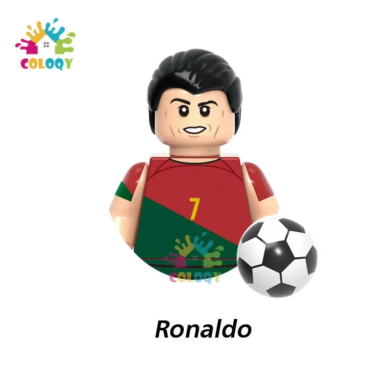 Kids Toys Football Stars Building Blocks Sport Player Bailey Messi Ronaldo Mini Action Figures Toys for Kids Christmas Gifts