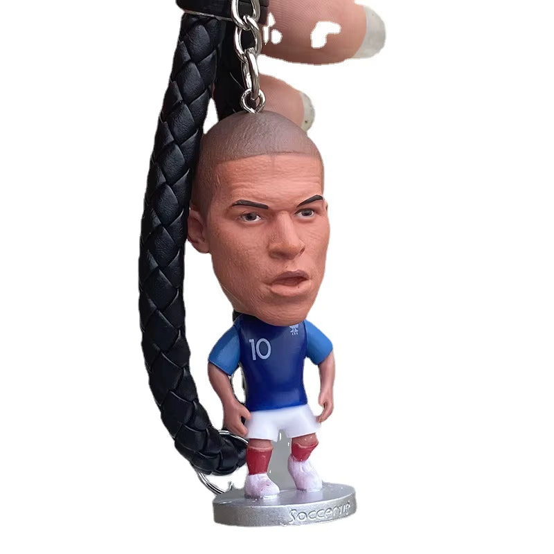 European Cup Portuguese Cristiano Ronaldo Doll Mbappé Messi Da Rocaine Mullekanter Hand-Made Doll Keychain